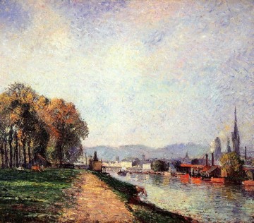  1883 Obras - Vista de Rouen 1883 Camille Pissarro Paisajes arroyo